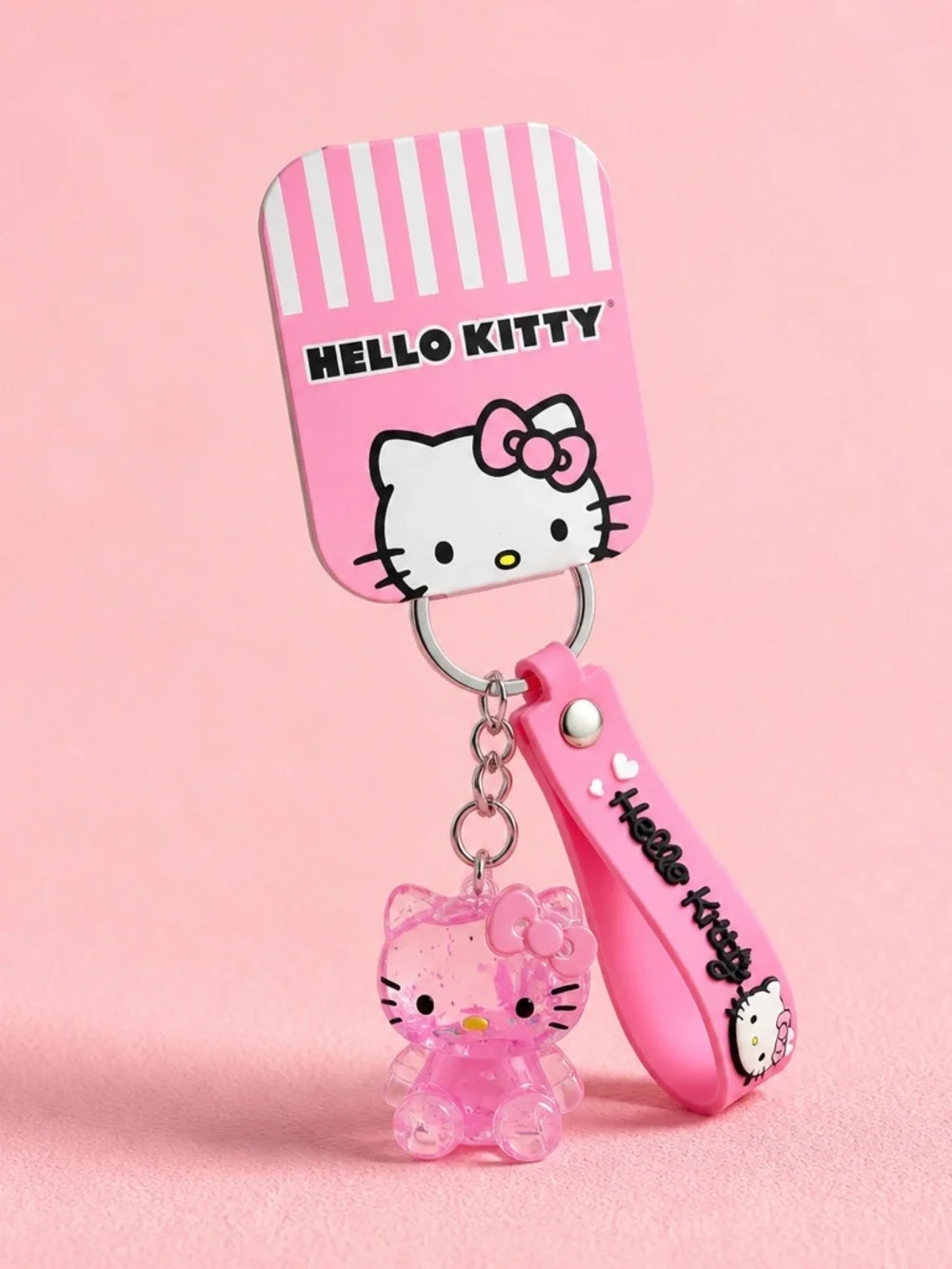 Hello Kitty Pink Keychain Charm with Wrist Strap Sanrio